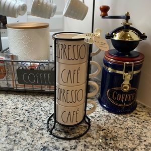 COPY - RAE DUNN MINI STACKABLE ESPRESSO CAFE MUGS SET